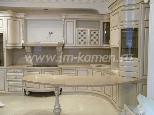 Барная стойка для кухни из искусственного камня Corian Whitecap